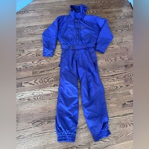 SUNICE Vtg 80s Purple 1 Piece Ski Suit Retro Snow Bunny Sz 10 Spring Break Belt